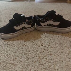 Vans Kids Black and White Floral Sneakers